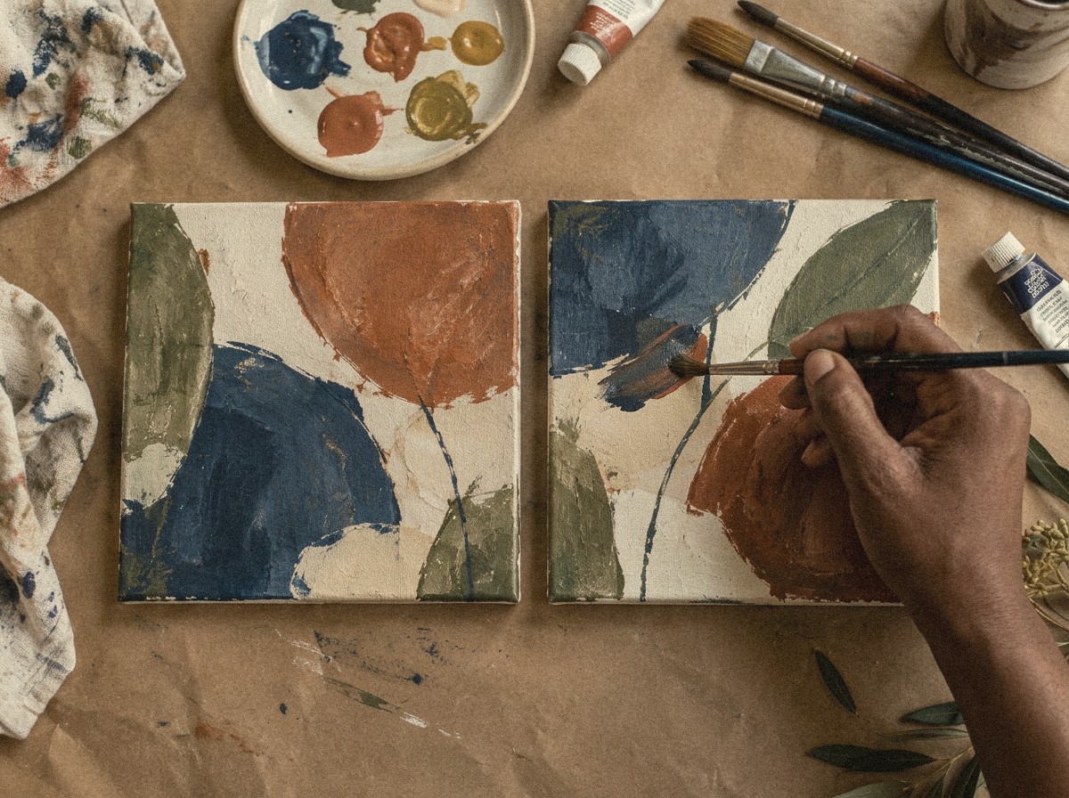 Little Paintings — Create two small paintings that belong together.